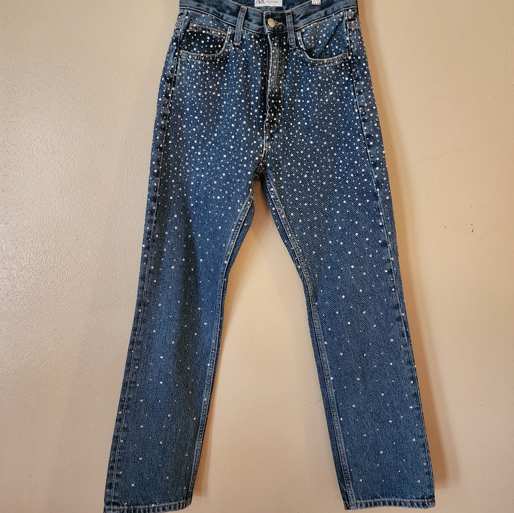 Zara women's rhinestones jeans